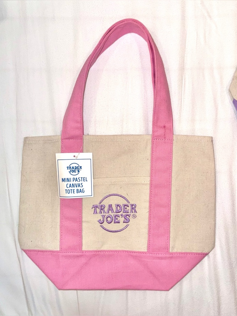 Trader Joe’s Mini Tote in Pastel Pink (Spring Collection)